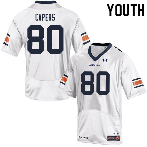 Youth #80 Ze'Vian Capers Auburn Tigers College Football Jerseys Sale-White
